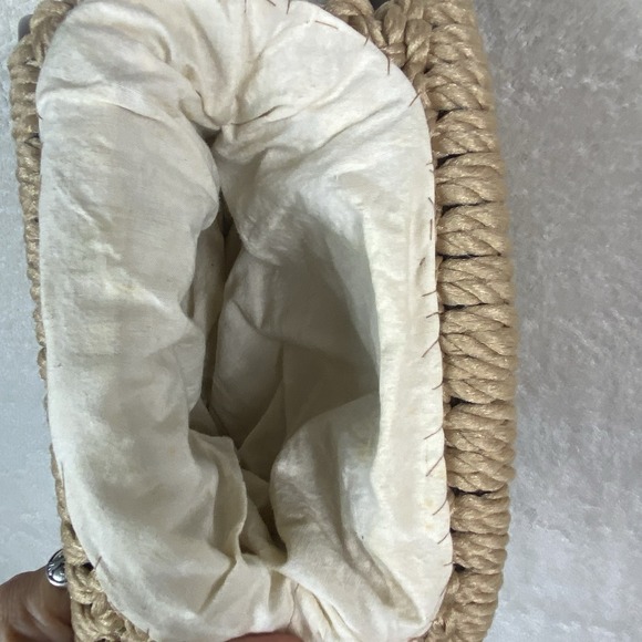 Vintage Cream Handmade Macrame‎ Purse Oval Handle 1970's Bead Crochet Small - Picture 8 of 9